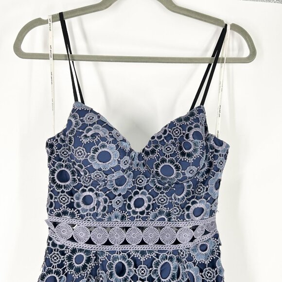 NWT Self-Portrait Floral Embroidery Cut-Out Midi Dress - Picture 4 of 9